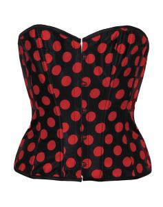 corset kawaii ronds rouge sur noir