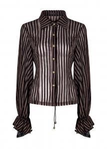 Black and brown Seamless Striped Shirt With Back Lacing, steampunk, Punk Rave