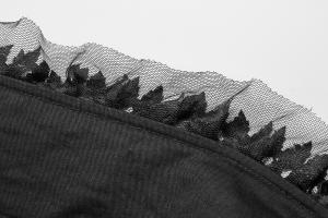Veste noire cintre asymtrique, boutons anciens et lambeaux de dentelle, Punk Rave