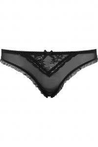 Transparent black chiffon frilly Rosetta panties, KILLSTAR sexy gothic lingerie