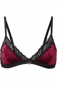 Soutien gorge en velours rouge et dentelle noire, KILLSTAR lingerie sexy gothique