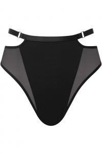 High waist transparent black Tourniquet Posing Panties with straps, KILLSTAR, sexy gothic