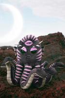 Black and purple Kraken plush with three eyes, snake tentacles, KILLSTAR, occult nugoth