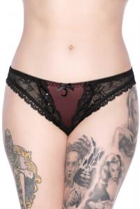 Culotte bordeaux avec dentelle noire et petite lune, KILLSTAR lingerie sexy gothique