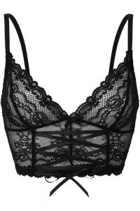 Lovella Black Lace Bralet with lace-up KILLSTAR, goth sexy witch