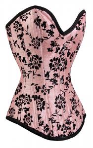 Pink corset with black flowers