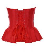 Red corset with row of bows