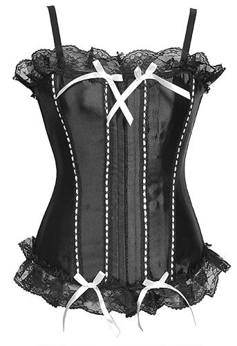Black corset with white bow