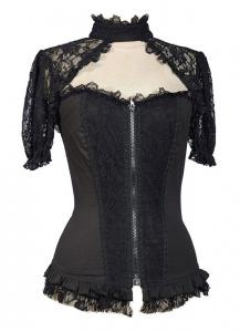 Black victorian top with lace and ZIP